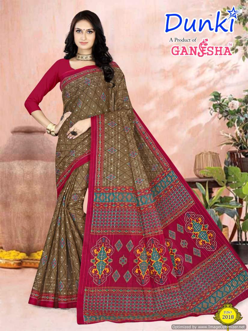 Dunki Vol 2 By Ganesha Summer Special  Printed Cotton Sarees Wholesalers In Delhi